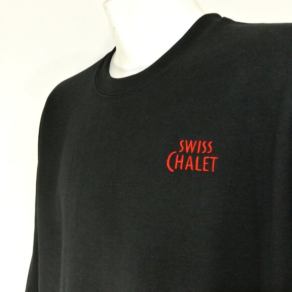SWISS CHALET Chicken Black Sweatshirt Employee Uniform Shirt Size XL NWT - Picture 1 of 9